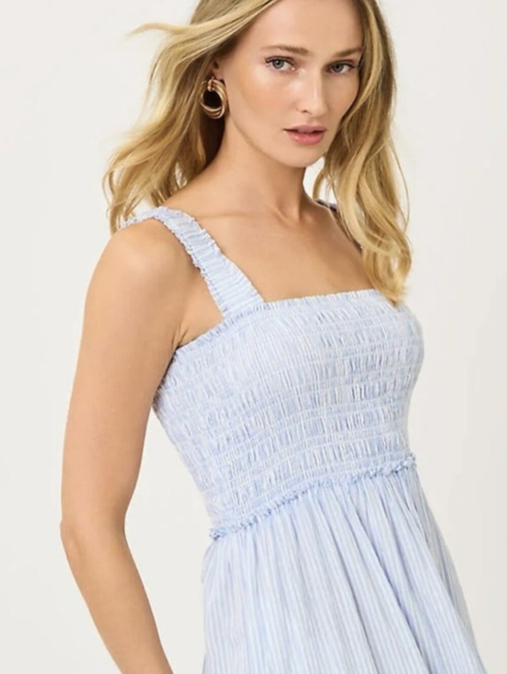 Lilly Pulitzer Light Blue Tiered Maxi Dress with Smocked Bodice - Picture 3 of 12